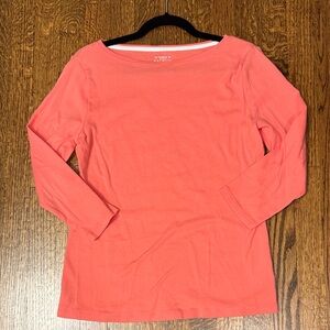 Talbots 3/4 sleeve boatneck pima cotton tee